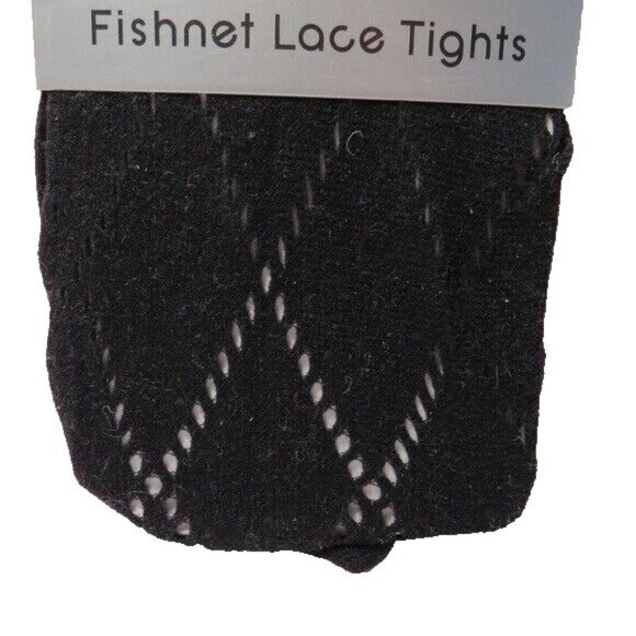 Frenchic Black Fishnet Argyle Lace Tights 1X / 2X - Picture 2 of 7